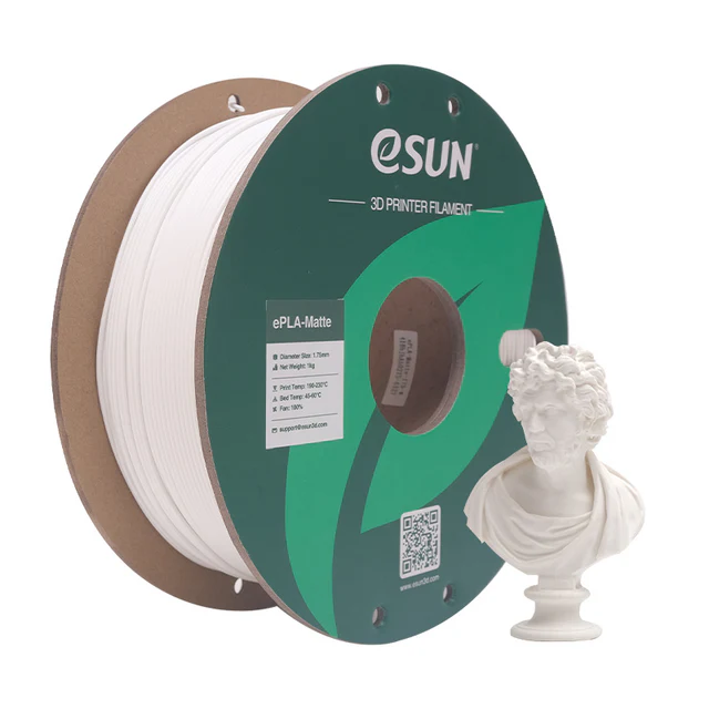 eSUN Upgraded ePLA-Matte 1.75mm 3D Filament 1kg Milky White