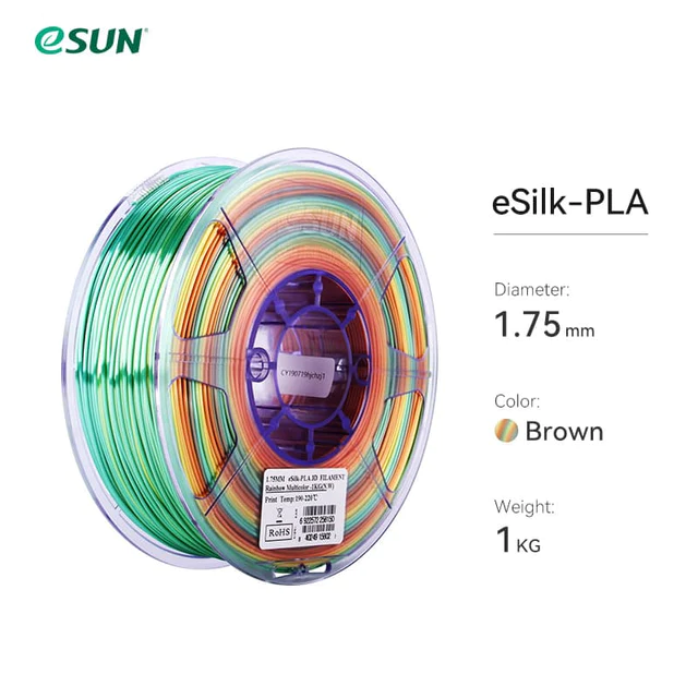 eSUN Silk PLA Rainbow 1.75mm 3D Filament 1KG