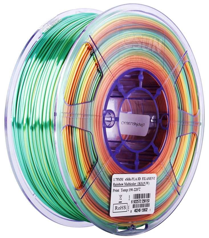 eSUN Silk PLA Rainbow 1.75mm 3D Filament 1KG